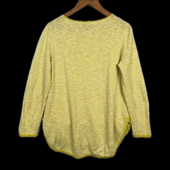 Eileen Fisher Linen/Cotton Long Sleeve Knit Top Sz PM Breathable Beach Coastal - Picture 5 of 12